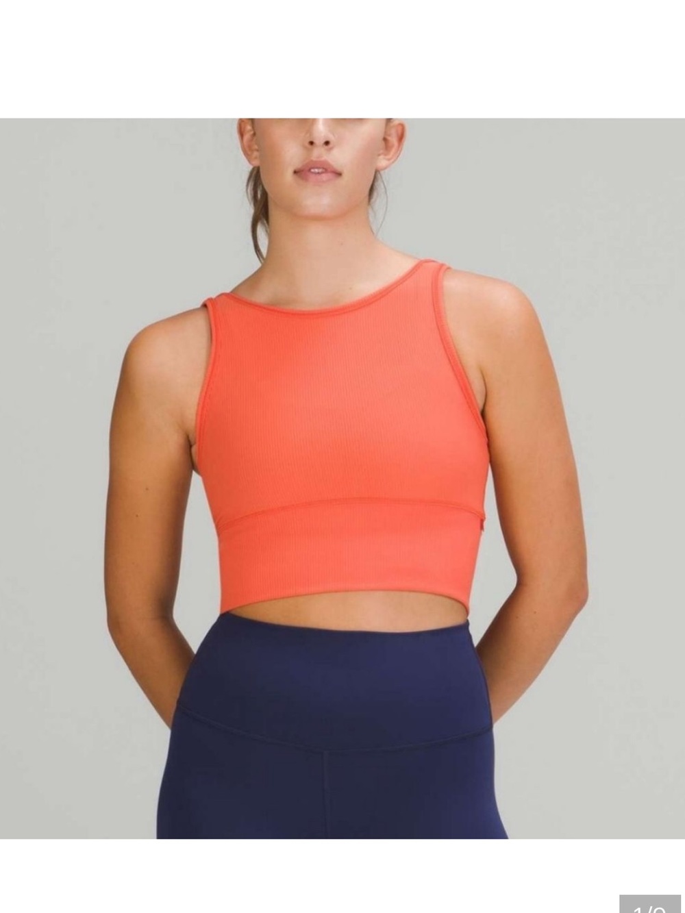 Lululemon Ribbed crop Tank Top - Coral Orange